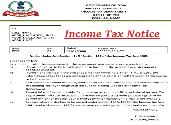Top reasons for which you could receive an income tax notice